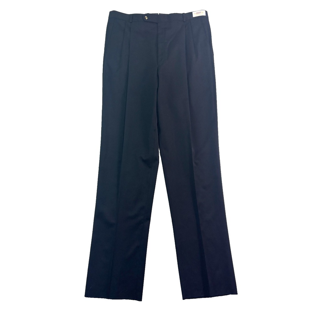 NEW Asher 40 Long Unhemmed Black Dress Suit‎ Pants 100% Worsted Wool Gab Pleated